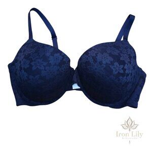 PINK byVictoria’s Secret Navy Blue Lace Push-Up Bra | Floral Lace | Excellent